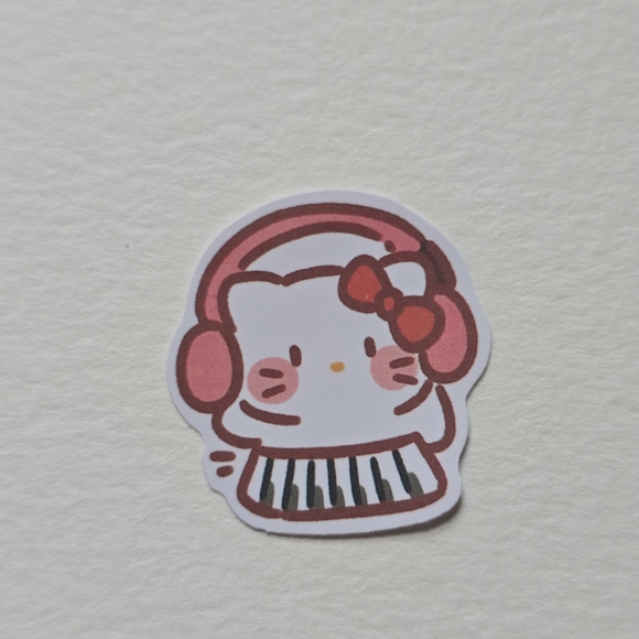 10/$10 Hello Kitty Piano Sticker - Picture 1 of 2